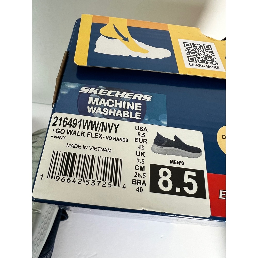Skechers Hands Free Slip-ins Go Walk Flex Navy Mens 8.5 Extra Wide 216491WW/NVY - Picture 5 of 8
